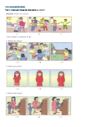 Bài tập Tiếng Anh Lớp 3 - Phần Listening - Task 5